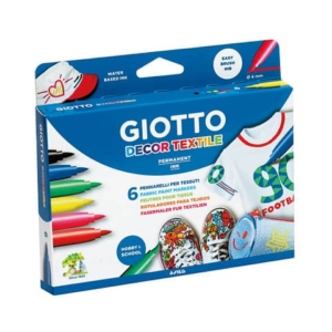 Pennarelli per tessuti GIOTTO Decor Textile tratto fine 1-3 mm assortiti astuccio da 6 - F49480000