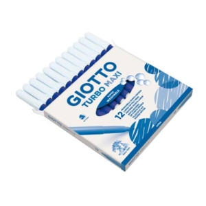 Pennarello GIOTTO Turbo Maxi punta grossa in fibra 5 mm blu oltremare Conf. 12 pezzi - F456032