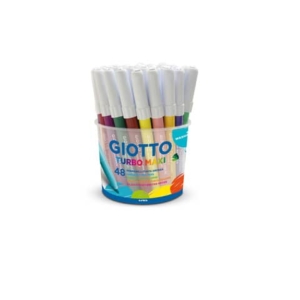 Pennarelli GIOTTO Turbo Maxi punta grossa in fibra 5 mm assortiti barattolo da 48 - F521400