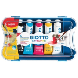 Tempere GIOTTO Extra 21 ml assortiti scatola da 5 tubetti + 1 pennello F32710000