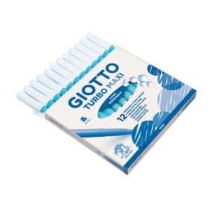 Pennarello GIOTTO Turbo Maxi punta grossa in fibra 5 mm azzurro cielo Conf. 12 pezzi - F456028