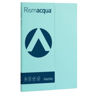 Carta colorata Favini Rismacqua colori tenui 200 g/m² A4 celeste 08 - Risma da 50 fogli - A69T544