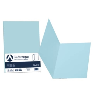 Cartellina semplice FAVINI FOLDER S cartoncino Simplex Luce&Acqua 200 g/m² 25x34cm celeste 08 conf.50 - A50T664
