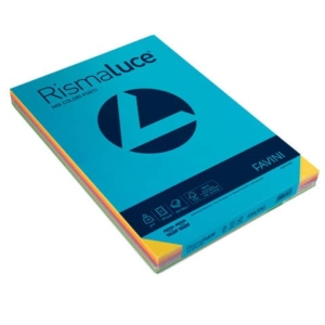 Carta colorata Favini Rismaluce colori forti 90 g/m² A3 mix 8 colori Risma da 300 fogli - A66X313