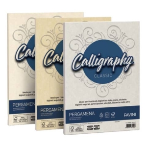 Carta pergamena FAVINI Calligraphy per lettere da stampare, finitura liscia 190 g/m² A4 naturale 06  50 fogli - A69Q084