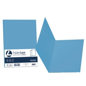 Cartellina semplice FAVINI FOLDER S cartoncino Simplex Luce&Acqua 200 g/m² 25x34cm azzurro 55 conf.50 - A50G664