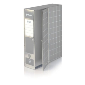 Scatola con cerniera in metallo Box 1 - apertura parziale Brefiocart 37,5x29,5 cm dorso da 9 cm grigio - RESX101.GR