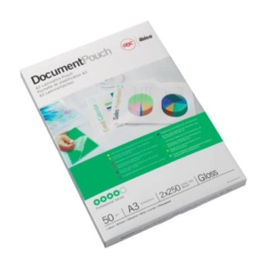 Pouches per plastificatrici a caldo GBC 2x75 µm finitura lucida A3 30,3x42,6 cm Conf. 100 pezzi - 3200745