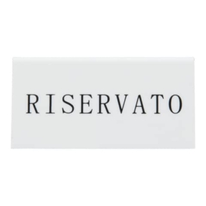 Segnaposto con scritto ''Riservato'' Securit® in acrilico rigido bianco set da 5 pezzi - TN-RES-IT-WT