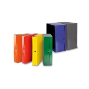 Portaprogetti con bottone EURO-CART presspan monolucido 25x35 cm dorso 15 cm giallo - CP15GI_DESK