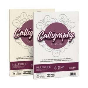 Carta pergamena Favini Calligraphy Millerighe liscia fondo rigato 200 g/m² A4 avorio 02 50 fogli - A69Q324