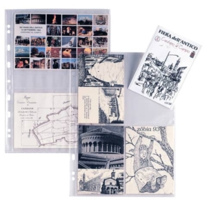 Buste a foratura univ. Sei Rota Atla FT per foto e cartoline 4 spazi 15x21 cm trasparente conf. 10 buste - 662533