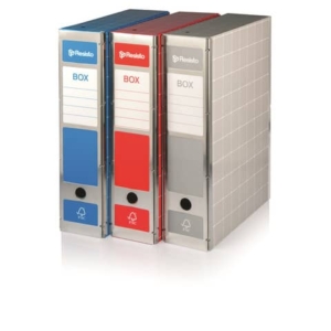 Scatola con cerniera in metallo Box 4 - apertura totale Brefiocart 37,5x29,5 cm dorso da 9 cm grigio - RESX401.GR