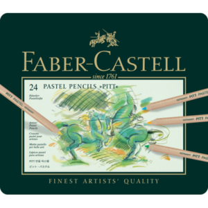 Astuccio in metallo matite Faber- Castell Pitt Pastel - colori assortiti - conf.24 pezzi - 112124