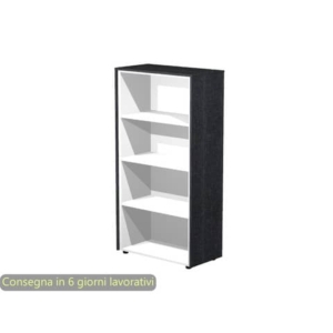 Mobile a giorno alto singolo top nero venato frassino 83x43x158,2 cm struttura grigio alluminio Flora Artexport 937/8