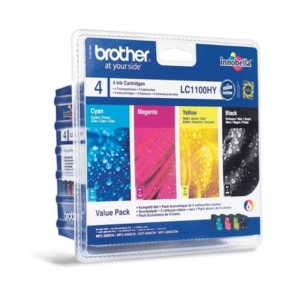 Cartucce inkjet alta resa blister 1100 Brother nero+ciano+magenta+giallo Conf. 4 - LC-1100HYVALBP