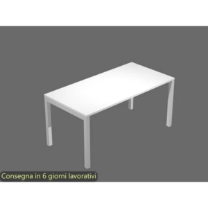 Scrivania open space piano bianco 140x80x72,5 cm gamba a ponte in metallo grigio Bridge Artexport SOL140/3-AA
