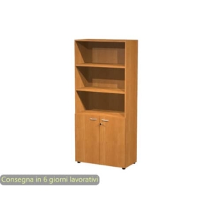 Armadio alto con 2 ante basse noce in melaminico 90x45,8xH.200 cm - linea componibili 2898 Artexport - AR/ST+AB/4