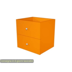 Coppia di cassetti arancio per libreria componibile Maxicolor Artexport 32,5x28,8x32,5 cm - 2C MaxC/O
