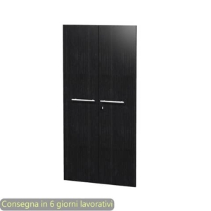 Coppia ante medie nero venato frassino 80x153,8 cm in melaminico con serratura linea Flora Artexport - 91073M/8