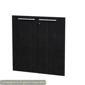 Coppia ante basse nero venato frassino 80x77 cm in melaminico con serratura linea Flora Artexport - 91067M/8