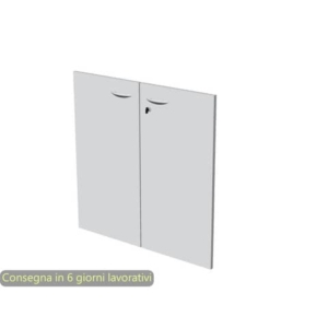 Ante con serratura grigio 80x67 cm in melaminico per mobile basso linea Presto Artexport - 60067M/9