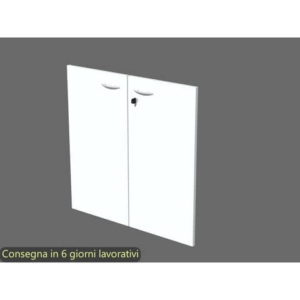 Ante con serratura bianco 80x67 cm in melaminico per mobile basso linea Presto Artexport - 60067M/3