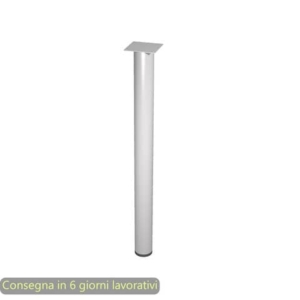 Supporto metallico per raccordo angolare scrivania Artexport Presto Ø 6 cm - H. 69,5 cm - effetto cromato - 60011/C