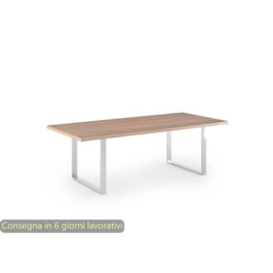 Tavolo riunioni ciliegio arabis 220x100xH.74 cm gamba ad anello effetto cromato - linea Flora Artexport - 905M/K