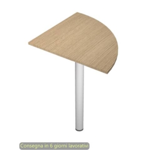 Raccordo angolare 90° bianco 80x80xH.73 cm gamba sezione tonda in metallo grigio alluminio Flex Artexport - L90E+ 60011/C