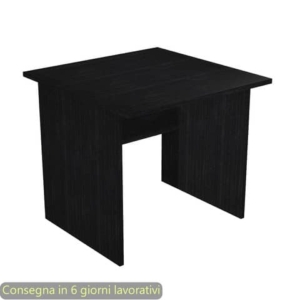 Scrivania piano nero venato frassino 80x80xH.72 cm gamba a pannello in melaminico in tinta Presto - 001PAN/8