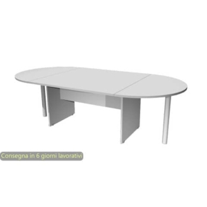 Tavolo riunione ovale grigio 220x110xH.72 cm gamba a pannello in tinta linea Presto Artexport - TR/220/9