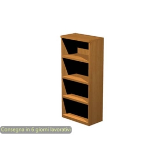 Mobile a giorno alto noce chiaro 80x35xH.180 cm con 3 ripiani regolabili linea Presto Artexport - 038-39/4