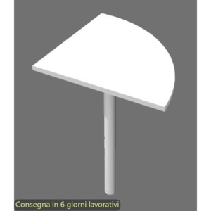 Raccordo angolare 90° bianco 80x80xH.73 cm gamba sezione tonda in metallo grigio alluminio Flex Artexport - 90E + 60011/3