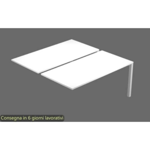 Postazione aggiuntiva doppia Bench bianco 140x168x72,5 cm gamba a ponte in metallo bianco Bridge BENCH14-S/3-AM
