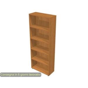 Libreria alta componibile noce chiaro doppia larghezza 76x32xH.196 cm linea Protocollo Artexport - LA-L76/4