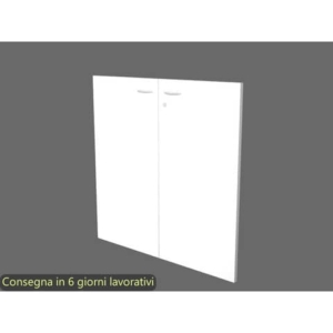 Coppia ante basse bianche per libreria componibile Artexport Protocollo 76xH.81 cm - AB-L76/3