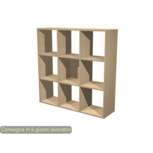 Libreria componibile 9 caselle rovere 104x29,2xH.103,9 cm linea Maxicolor Artexport - 9MaxC/C