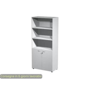 Armadio alto con 2 ante basse grigio in melaminico 90x45,8xH.200 cm - linea componibili 2898 Artexport - AR/ST+AB/9