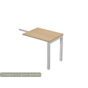 Allungo per scrivania reversibile dx/sx rovere 80x60xH.72,5 cm gamba a ponte in metallo Bridge Artexport SOL/ALL/C-AA