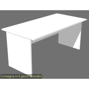 Scrivania piano bianco 160x80xH.72 cm gambe a pannello in melaminico in tinta linea Presto Artexport - 003PAN/3