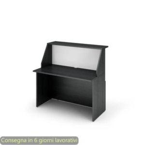 Bancone reception nero venato frassino-bianco -  120x76xH.117 cm in melaminico Musa Artexport - 2824-B12/83