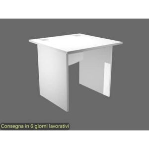 Scrivania piano bianco 80x80xH.73 cm gamba a pannello in melaminico linea Flex Artexport - JPB80/3