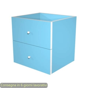 Coppia di cassetti azzurri per libreria componibile Maxicolor Artexport 32,5x28,8x32,5 cm -2C MaxC/A