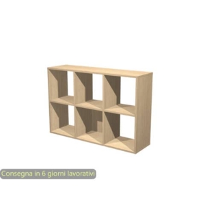 Libreria componibile 6 caselle rovere 104x29,2xH.69,8 cm linea Maxicolor Artexport - 6MaxC/C