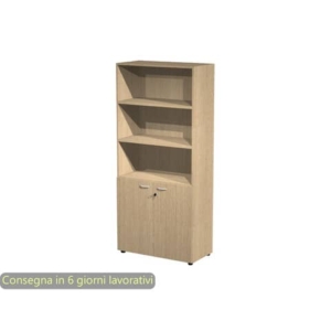 Armadio alto con 2 ante basse rovere in melaminico 90x45,8xH.200 cm - linea componibili 2898 Artexport - AR/ST+AB/C