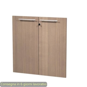 Coppia ante basse ciliegio arabis 80x77 cm in melaminico con serratura linea Flora Artexport - 91067M/K