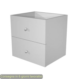 Coppia di cassetti grigio alluminio per libreria componibile Maxicolor Artexport 32,5x28,8x32,5 cm - 2C MaxC/5