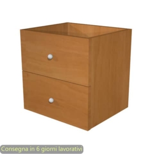 Coppia di cassetti noce chiaro per libreria componibile Maxicolor Artexport 32,5x28,8x32,5 cm - 2C MaxC/4