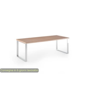 Scrivania direzionale ciliegio arabis 210x90xH.74 cm gamba ad anello effetto cromato linea Flora Artexport - 902M/K